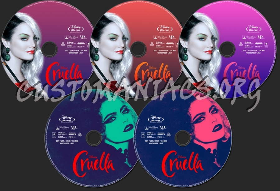 Cruella (2021) blu-ray label