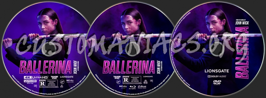 From the World of John Wick- Ballerina Labels blu-ray label