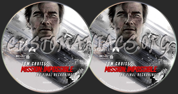 Mission Impossible - The Final Reckoning Labels v1 blu-ray label