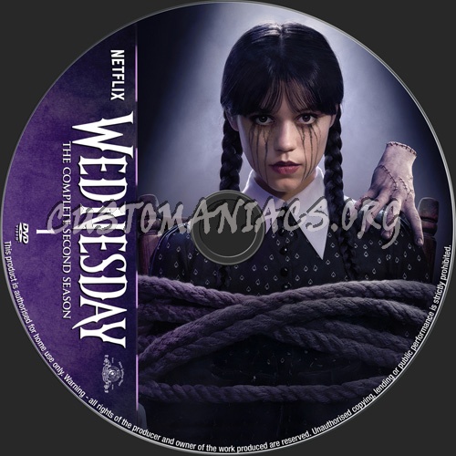 Wednesday Season 2 dvd label
