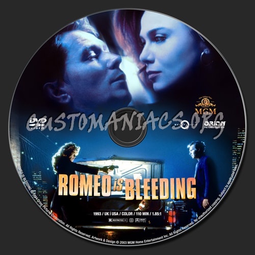 Romeo Is Bleeding (1993) dvd label