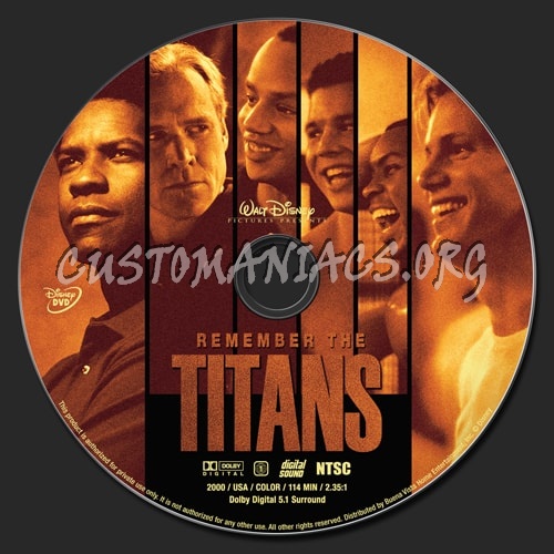 Remember the Titans (2000) dvd label