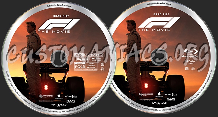F1 The Movie 4K+BD blu-ray label