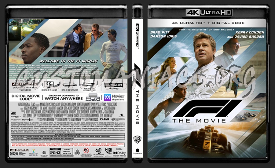 F1 The Movie 4K blu-ray cover
