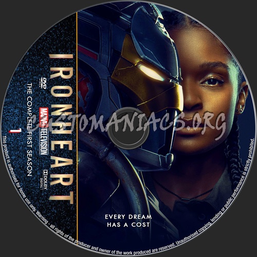 Ironheart Season 1 dvd label