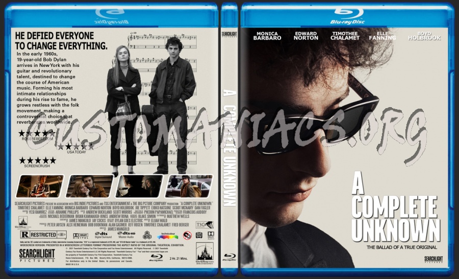 A Complete Unknown blu-ray cover