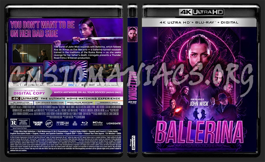 From the World of John Wick - Ballerina 4K blu-ray cover