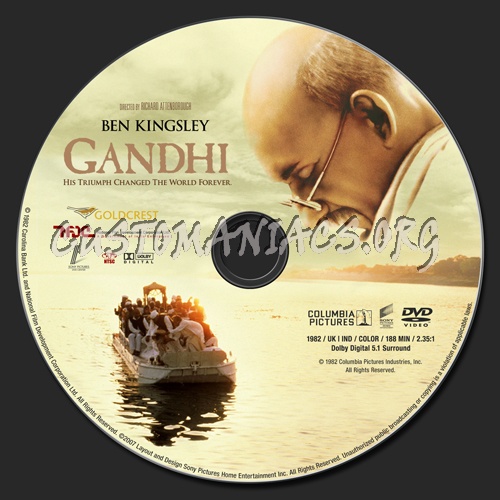 Gandhi (1982) dvd label