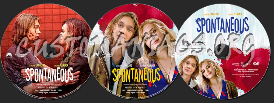 Spontaneous (2020) blu-ray label