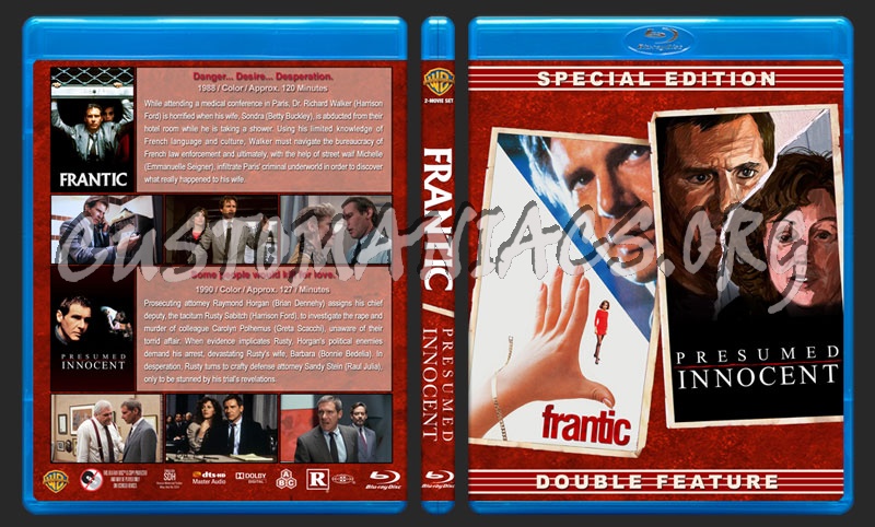 Frantic / Presumed Innocent Double Feature blu-ray cover