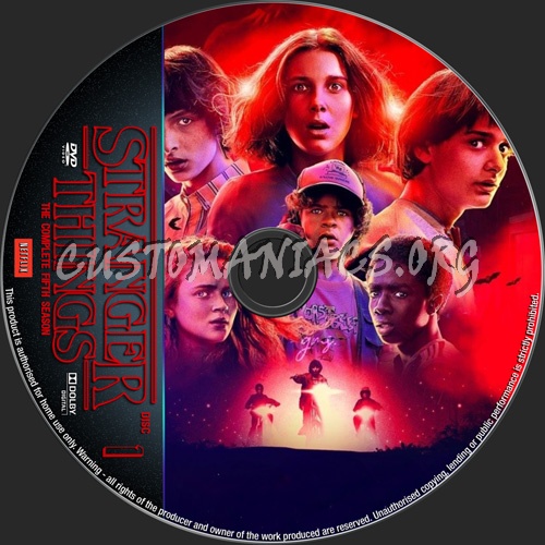 Stranger Things Season 5 dvd label