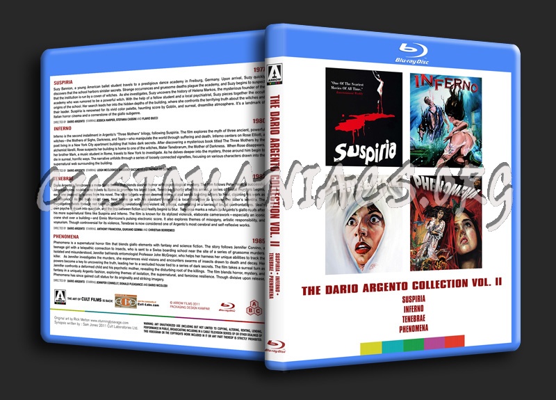 Dario Argento Collection Volume 2 blu-ray cover