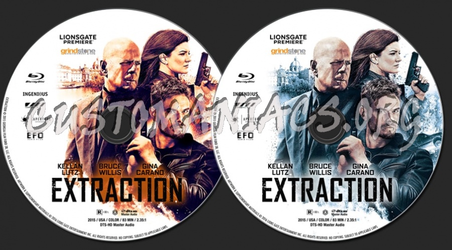 Extraction (2015) blu-ray label