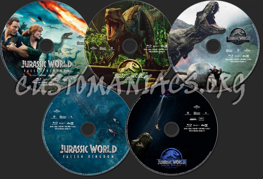 Jurassic World: Fallen Kingdom (2018) blu-ray label