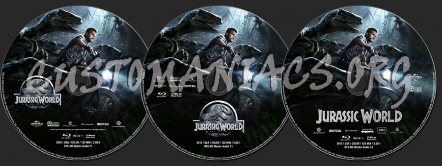 Jurassic World (2015) blu-ray label