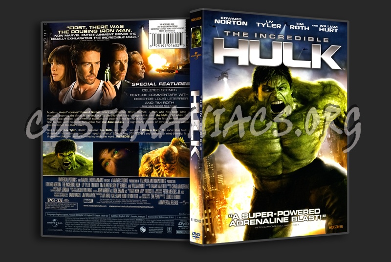 The Incredible Hulk dvd cover