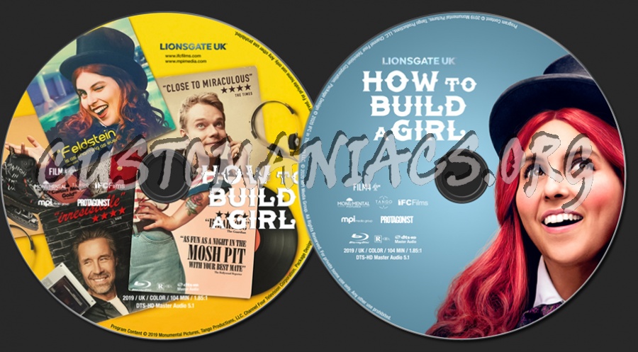 How to Build a Girl (2019) blu-ray label