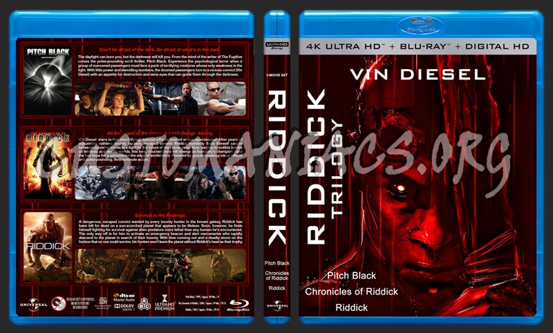 Riddick Triple Feature (4K) blu-ray cover