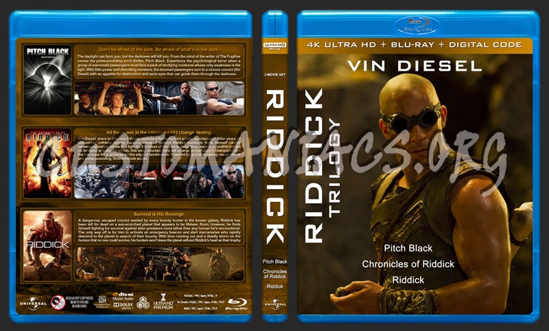 Riddick Triple Feature (4K) blu-ray cover