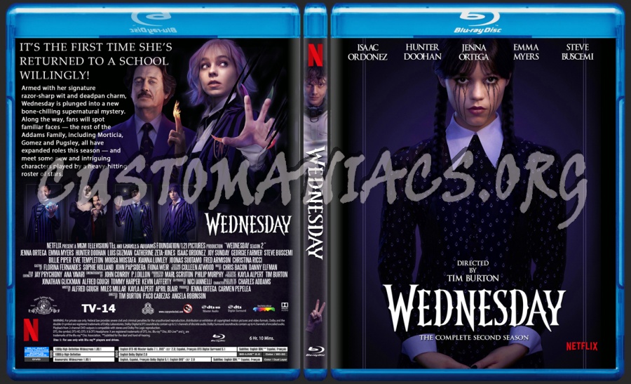 Wednesday Season 2 blu-ray cover