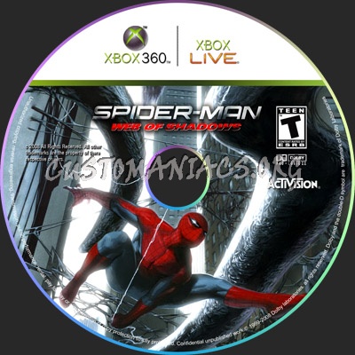 Spider-Man: Web of Shadows dvd label