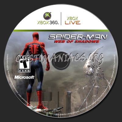 Spider-Man: Web of Shadows dvd label