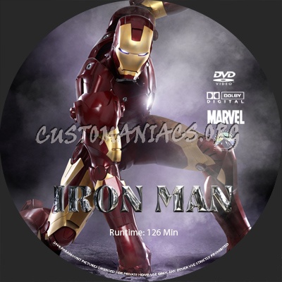 Iron Man dvd label