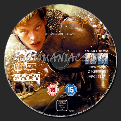 The Messenger: The Story of Joan of Arc dvd label