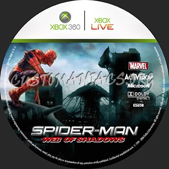 Spider-Man: Web Of Shadows dvd label