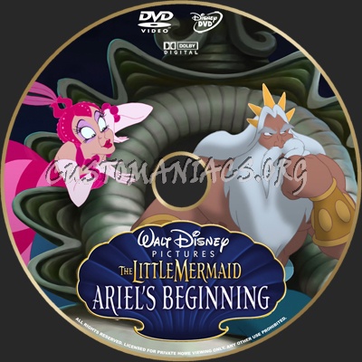 The Little Mermaid Ariel's Beginning dvd label