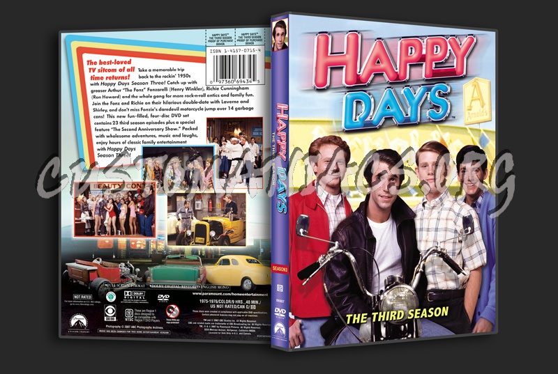 Happy Days Season 3 dvd cover