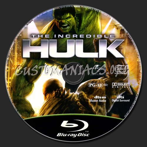 The Incredible Hulk blu-ray label