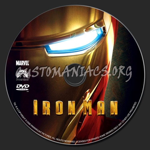 Iron Man dvd label