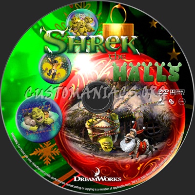 Shrek The Halls dvd label