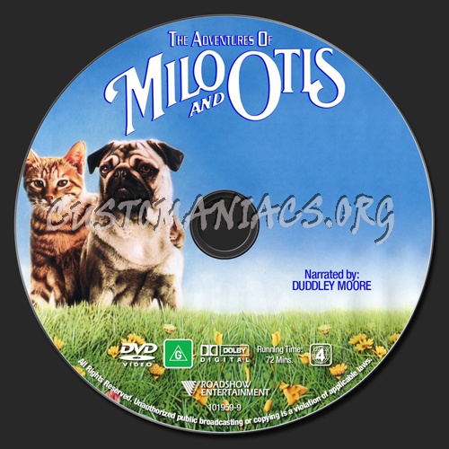 The Adventures Of Milo And Otis dvd label