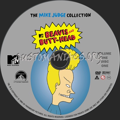 Beavis And Butt-Head The Mike Judge Collection Vol1 dvd label