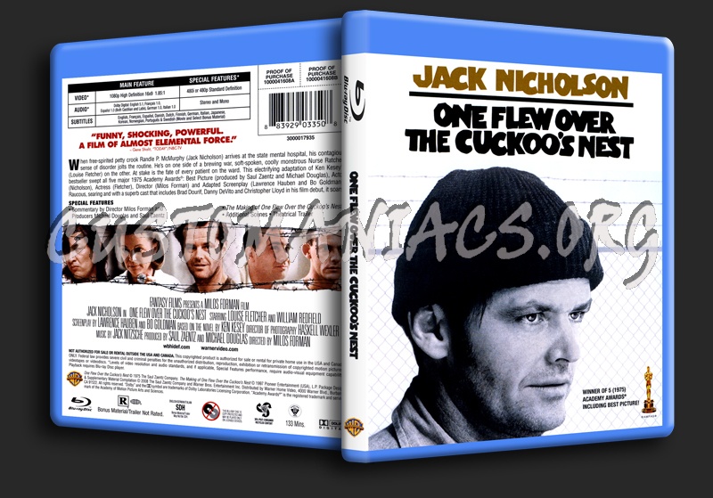 One Flew Over the Cuckoo's Nest blu-ray cover