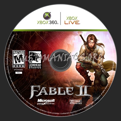 2 LABELS for Fable 2 dvd label