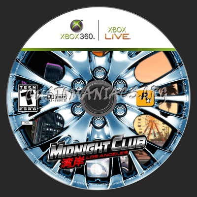 3 LABELS for Midnight Club Los Angeles dvd label