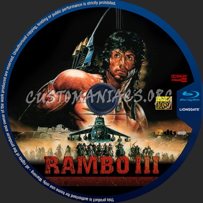 Rambo III blu-ray label