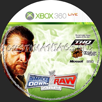 WWE Smackdown vs Raw 2009 dvd label