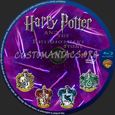 Harry Potter and the Philosopher's Stone blu-ray label