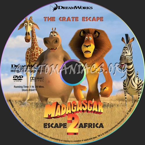 Madagascar Escape 2 Africa dvd label