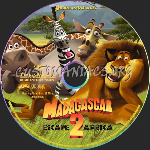 Madagascar Escape 2 Africa dvd label