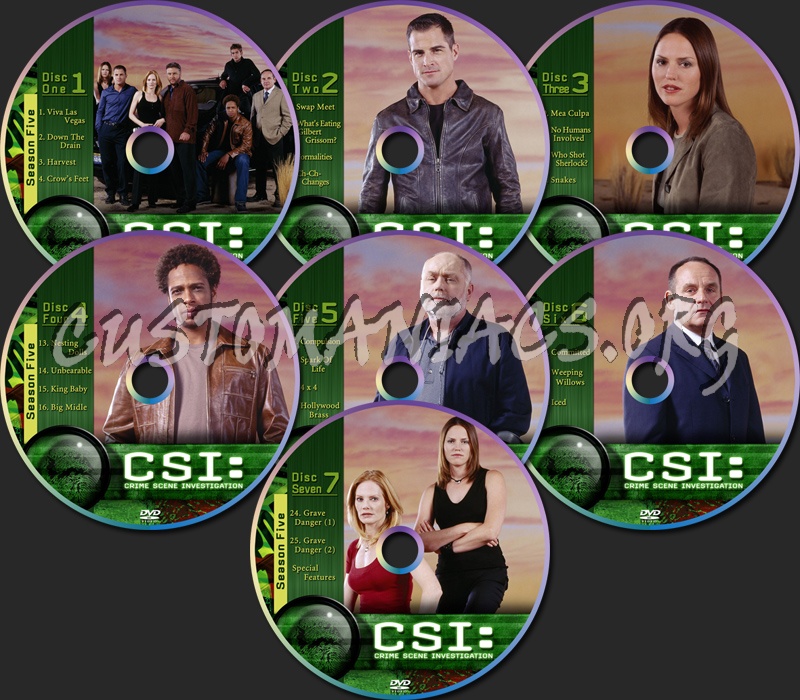 CSI Vegas Season Five dvd label