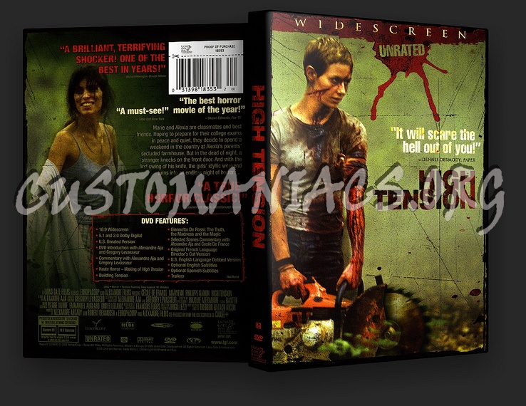 High Tension dvd cover