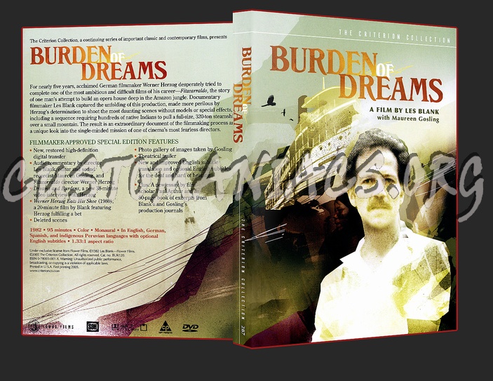 287 - Burden Of Dreams dvd cover