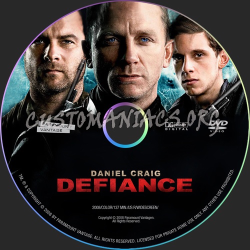 Defiance dvd label