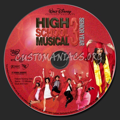 High School Musical 3 Senior Year dvd label