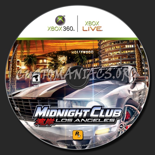 Midnight Club - Los Angeles dvd label